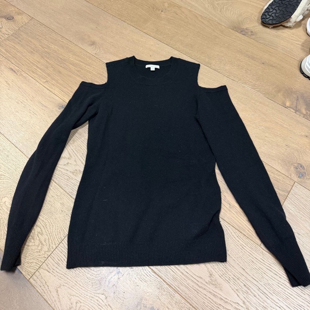 Black Cold Shoulder Sweater